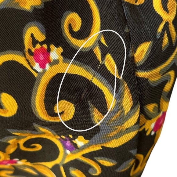 VFM Womens VTG Camisole Tank Size 36 Black Gold Printed Renaissance Victorian - Picture 8 of 8